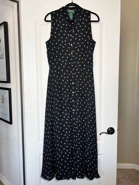 Lauren Ralph Lauren Silk Maxi Dress Cottagecore Summer Vibes